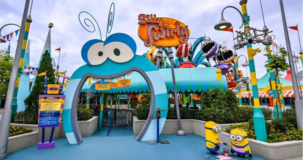 The colourful Minion Land attractions at Universal Studios Singapore