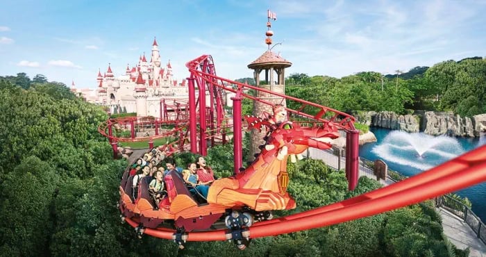 Enchanted Airways roller coaster in Universal Studios Singapore