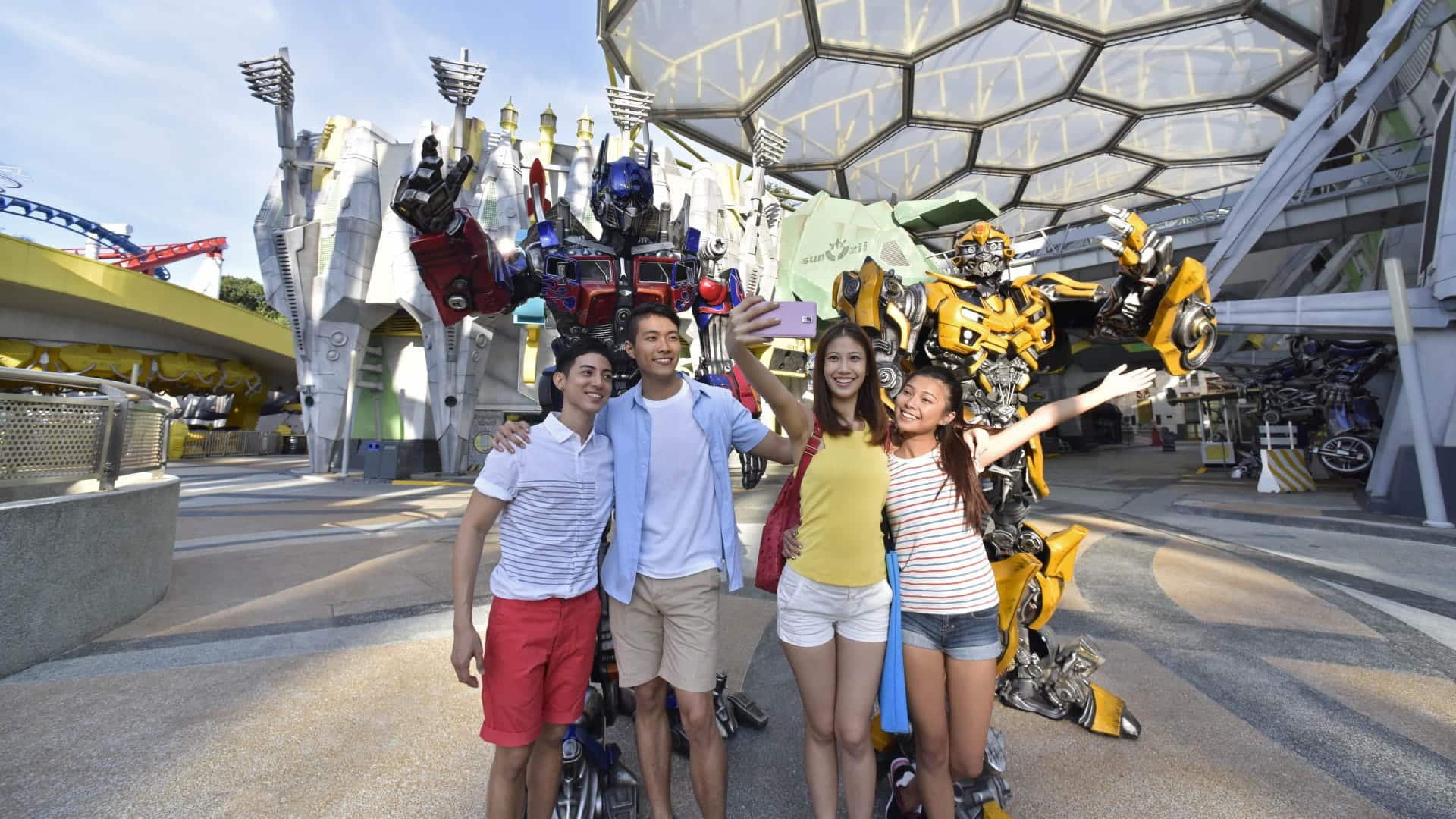 Family with the Autobots at USS