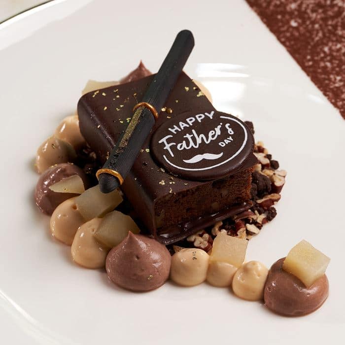 When dining in Resorts World Sentosa during Father's Day, selected venues will be serving a complimentary dessert called “The Noble Chocolate for Dad.”