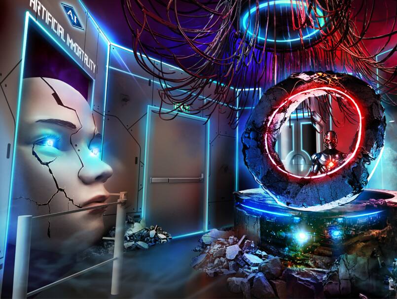 Made in Hell: XL Robotics takes guests into a state-of-the-art bioengineering and robotics facility hiding a horrifying secret: the pursuit of artificial immortality. Inside, rebels, machines and human test subjects collide in a facility that has crossed the line between human and machine.