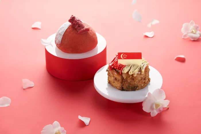 • Ora Lounge: From 31 July to 10 August, choose a Cinnamon Roll with red-and-white cream cheese or a Soft Bun with red crumble, rose and milk custard filling, each priced at SGD4.50.