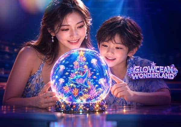 Season of Joy - Resorts World Sentosa - At Singapore Oceanarium, Glowcean Wonderland draws inspiration from the natural luminescence of marine life.