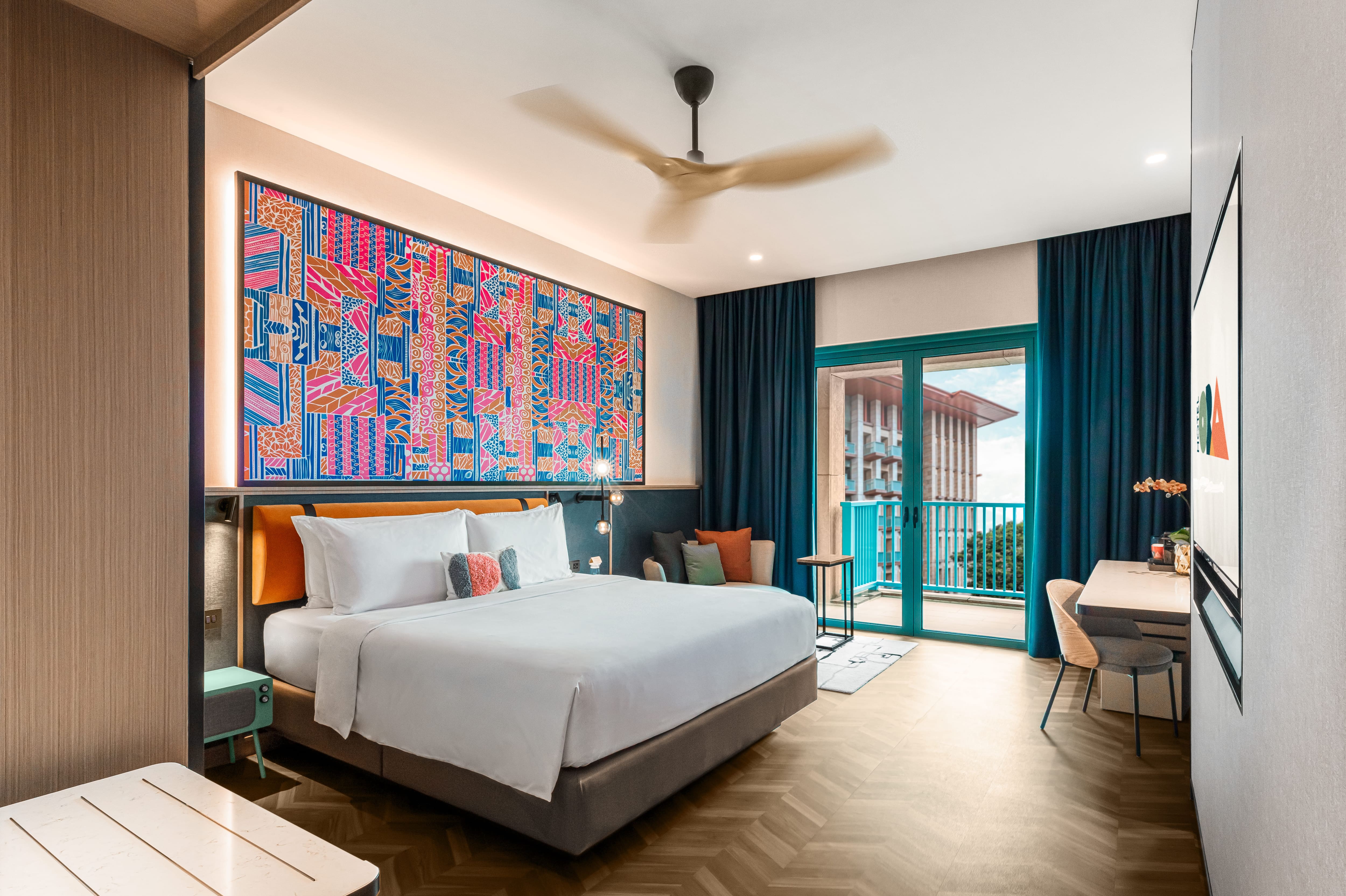 At Hotel Ora, the Deluxe Room and Deluxe Pool View Room each measure 32 sqm, while the Deluxe Suite measures 64 sqm.
