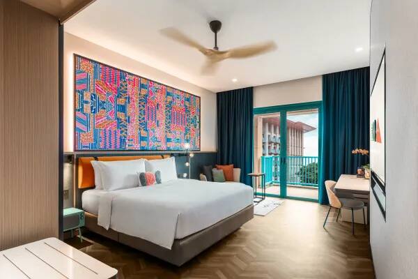 At Hotel Ora, the Deluxe Room and Deluxe Pool View Room each measure 32 sqm, while the Deluxe Suite measures 64 sqm.