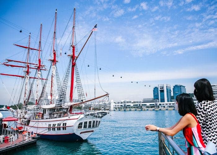 Viewing the docked Royal Albatross at RWS