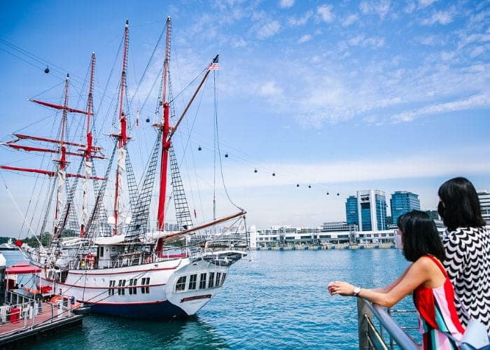 Viewing the docked Royal Albatross at RWS
