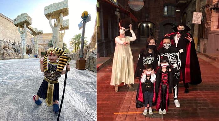 Universal Studios Singapore guests in their Halloween costumes