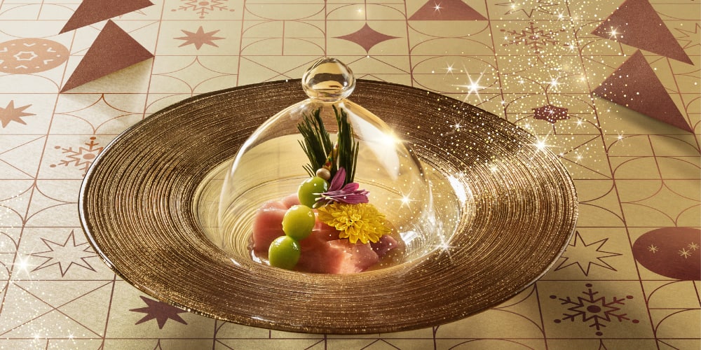 Seared Toro with Yuzu Karashi-Sumiso at Syun