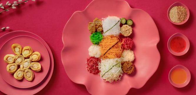 Abalone Yusheng with Sea Grapes and Japanese Sakura Dried Shrimp