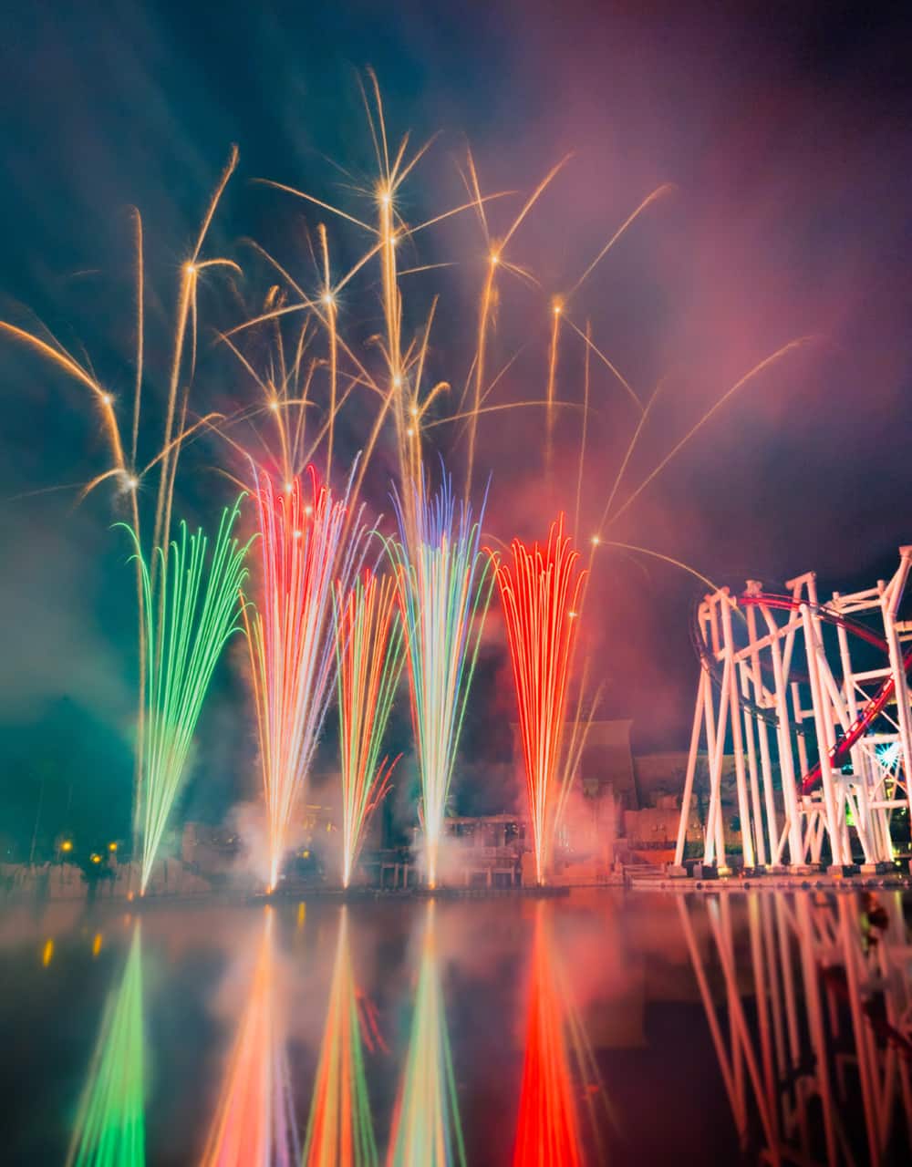 好莱坞湖畔夜间烟火秀