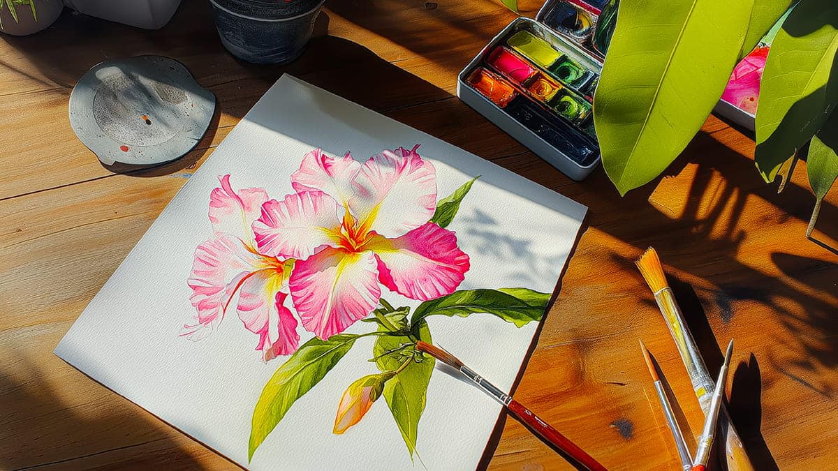 Resort_World_Sentosa_Hotel_Workshop_Tropical_Flower_Watercolor