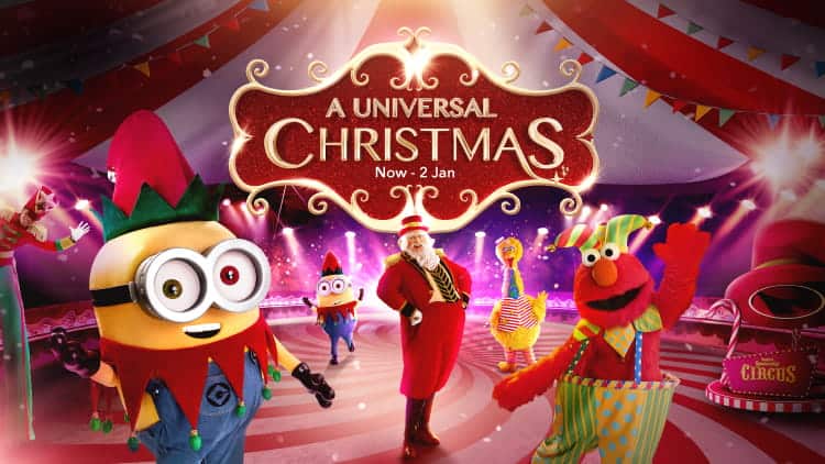 A Universal Christmas banner