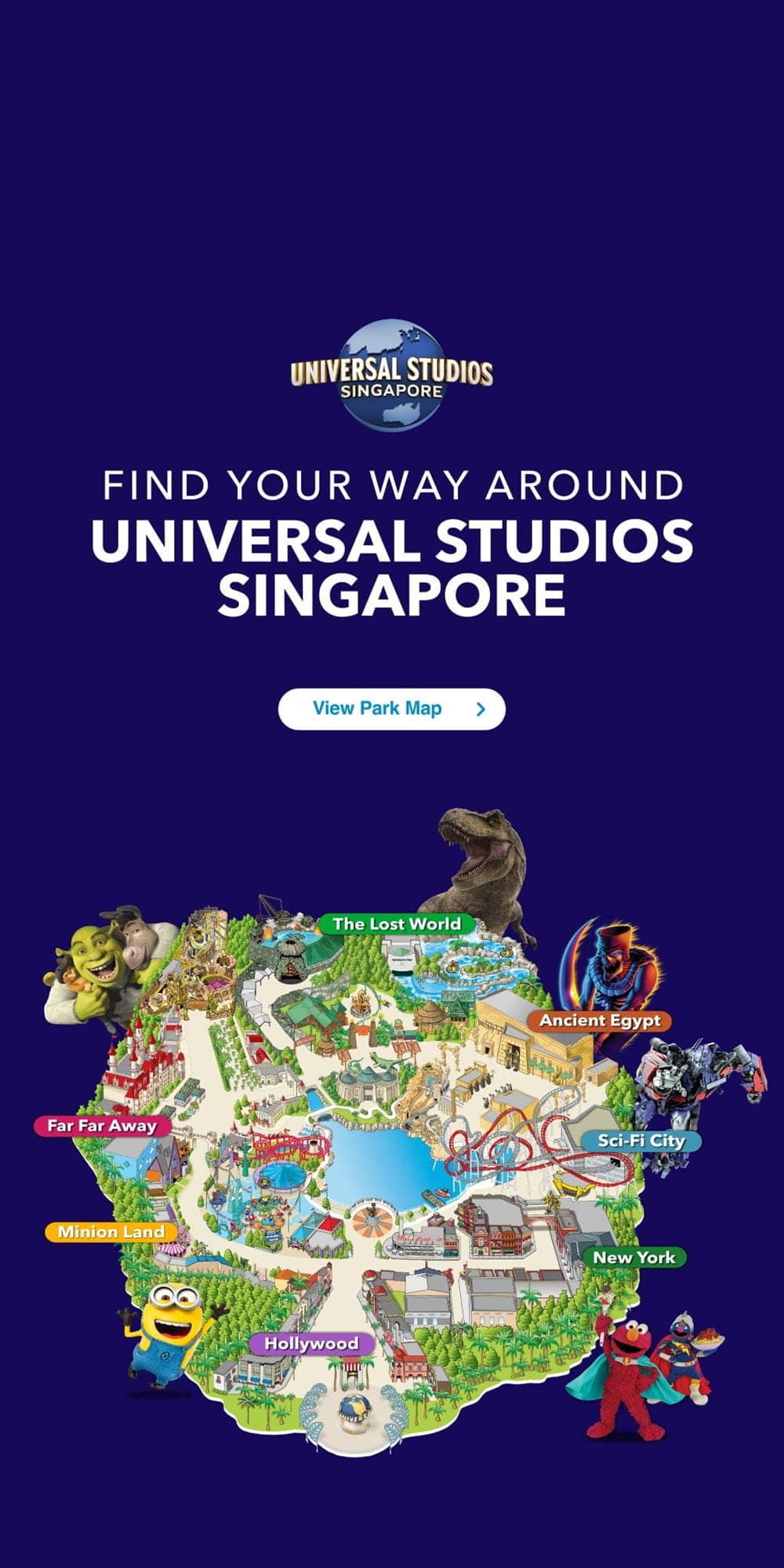 Image 16: Universal Studios Singapore - Park Map Banner