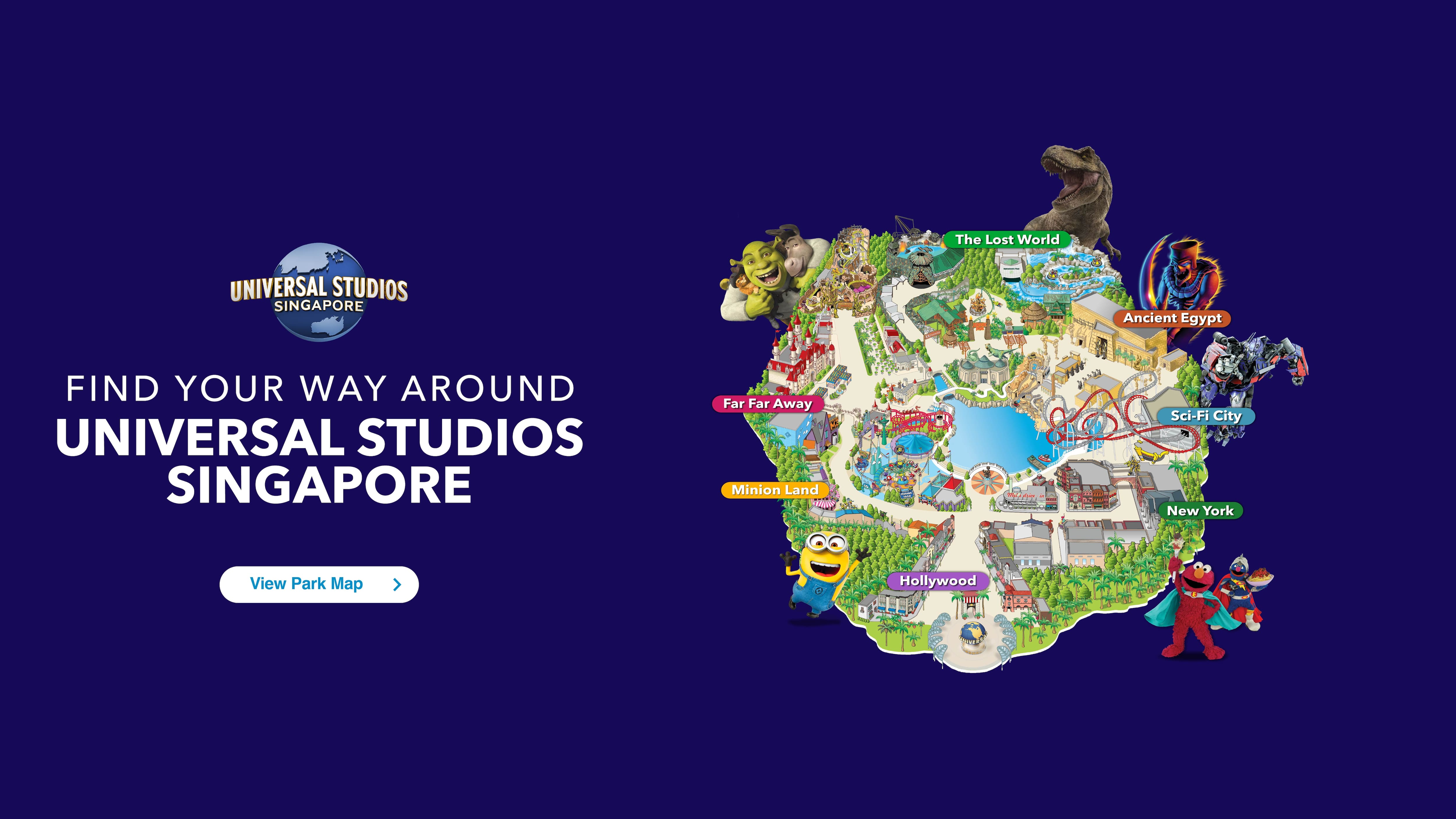 Universal Studios Singapore - Park Map Banner
